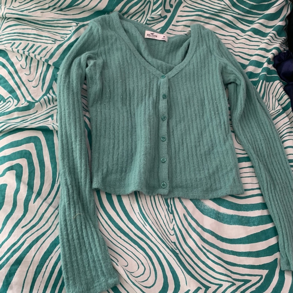 Hollister Teal Button Up Long Sleeve